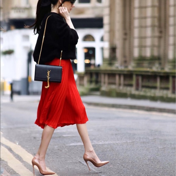 gap pleated midi skirt